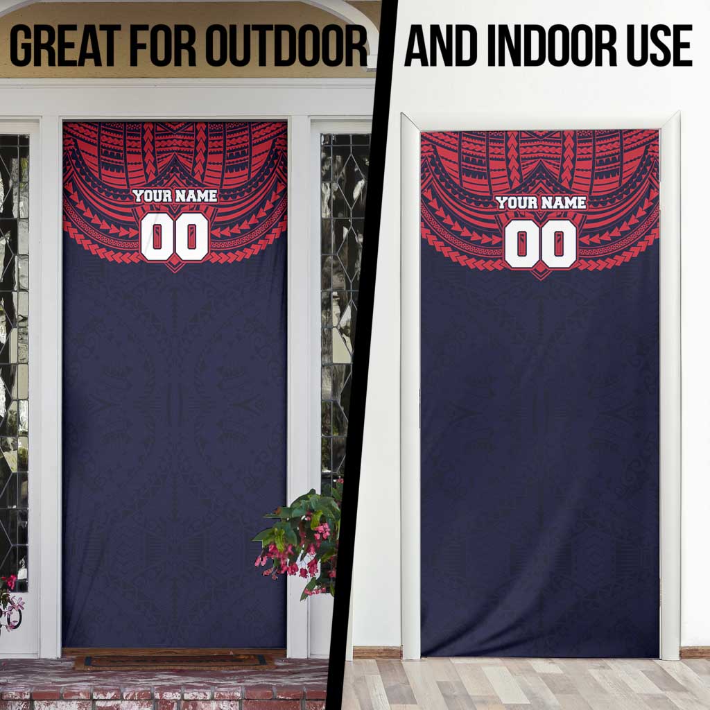 Personalized Melbourne Demons Door Cover Polynesian Tribal Pattern Heritage Football