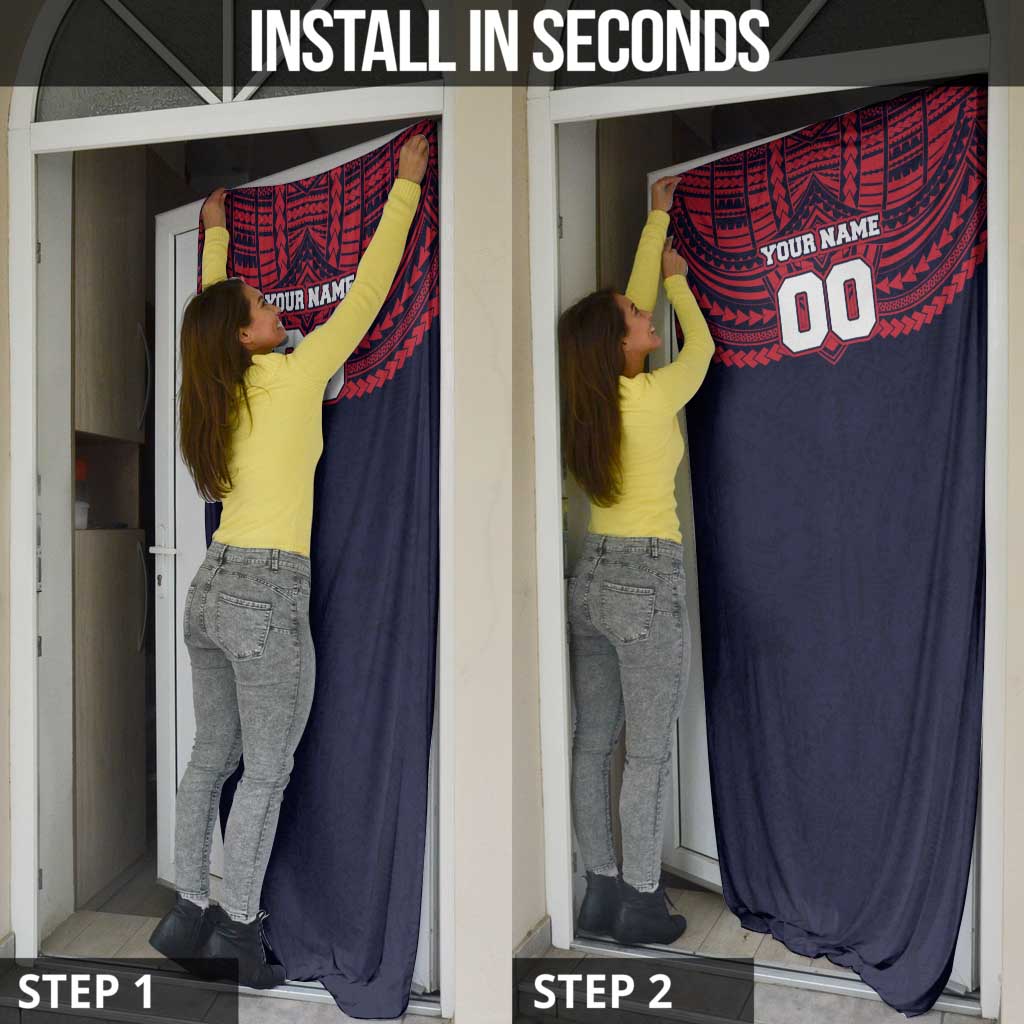 Personalized Melbourne Demons Door Cover Polynesian Tribal Pattern Heritage Football