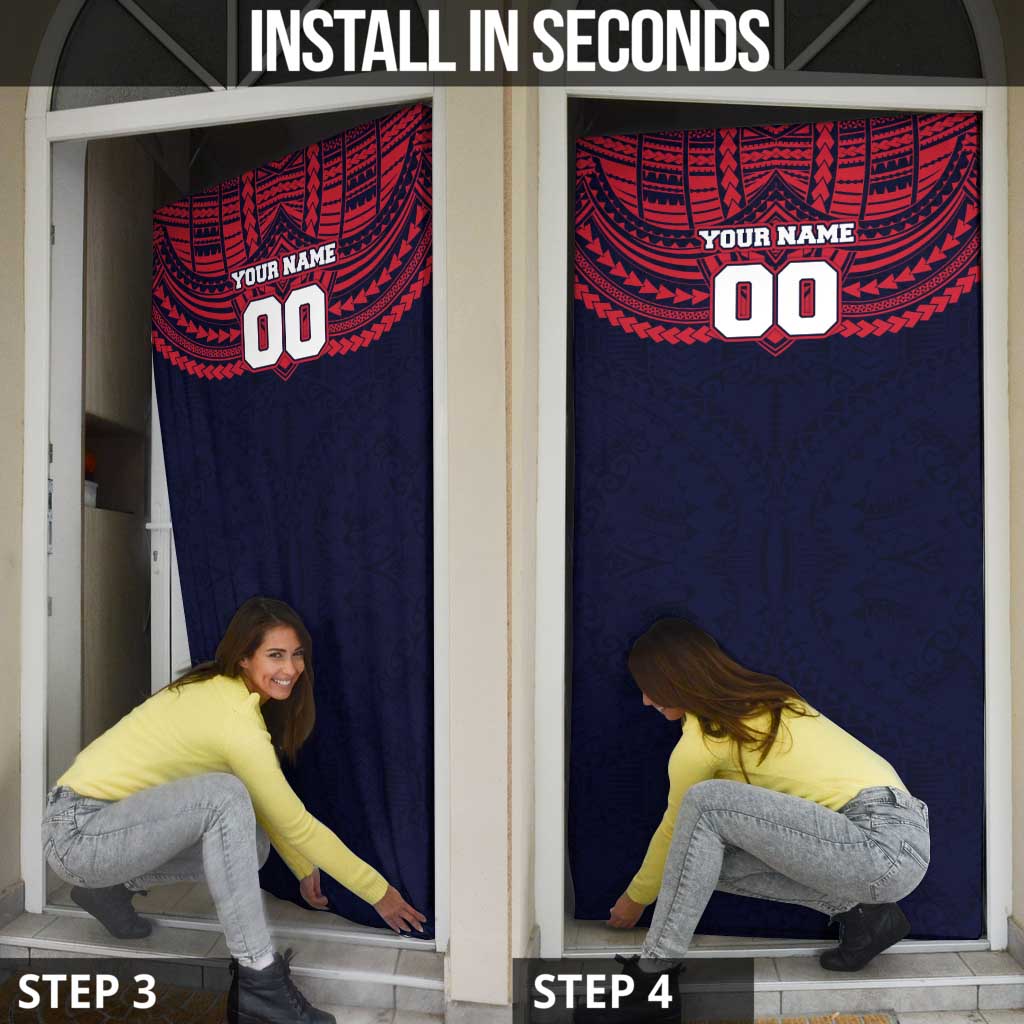 Personalized Melbourne Demons Door Cover Polynesian Tribal Pattern Heritage Football