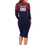 Personalized Melbourne Demons Family Matching Long Sleeve Bodycon Dress and Hawaiian Shirt Polynesian Tribal Pattern Heritage Football