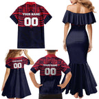 Personalized Melbourne Demons Family Matching Mermaid Dress and Hawaiian Shirt Polynesian Tribal Pattern Heritage Football