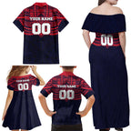 Personalized Melbourne Demons Family Matching Off Shoulder Maxi Dress and Hawaiian Shirt Polynesian Tribal Pattern Heritage Football