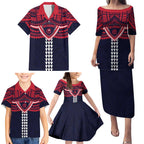 Personalized Melbourne Demons Family Matching Puletasi and Hawaiian Shirt Polynesian Tribal Pattern Heritage Football