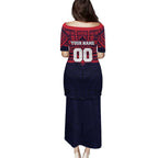 Personalized Melbourne Demons Family Matching Puletasi and Hawaiian Shirt Polynesian Tribal Pattern Heritage Football