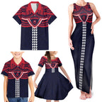 Personalized Melbourne Demons Family Matching Tank Maxi Dress and Hawaiian Shirt Polynesian Tribal Pattern Heritage Football