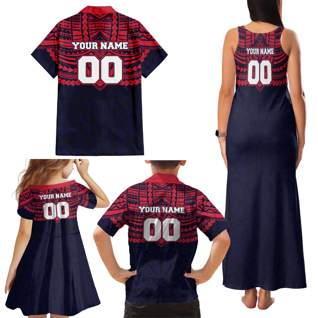 Personalized Melbourne Demons Family Matching Tank Maxi Dress and Hawaiian Shirt Polynesian Tribal Pattern Heritage Football