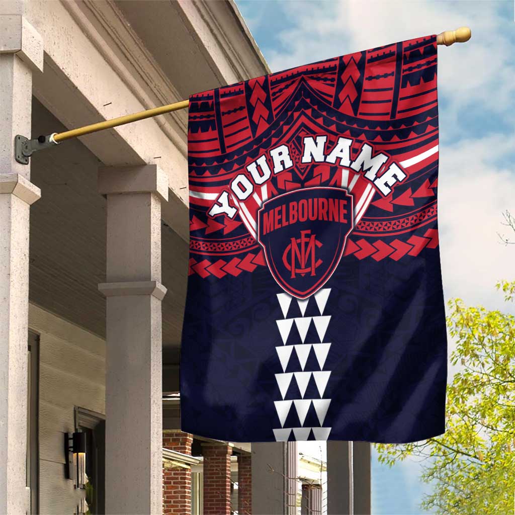 Personalized Melbourne Demons Garden Flag Polynesian Tribal Pattern Heritage Football