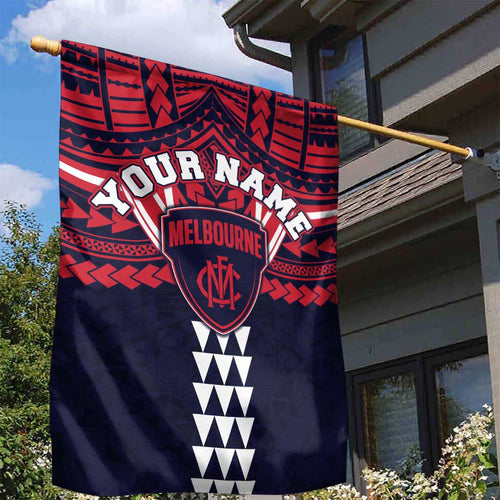 Personalized Melbourne Demons Garden Flag Polynesian Tribal Pattern Heritage Football