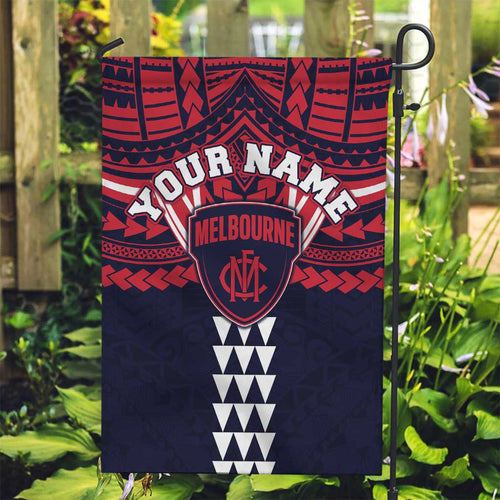 Personalized Melbourne Demons Garden Flag Polynesian Tribal Pattern Heritage Football
