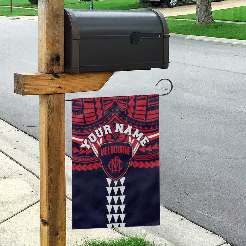 Personalized Melbourne Demons Garden Flag Polynesian Tribal Pattern Heritage Football
