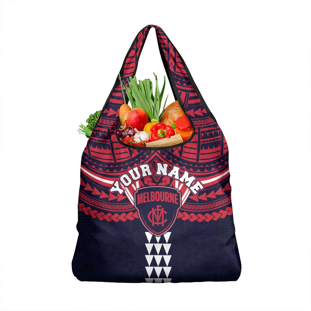 Personalized Melbourne Demons Grocery Bag Polynesian Tribal Pattern Heritage Football