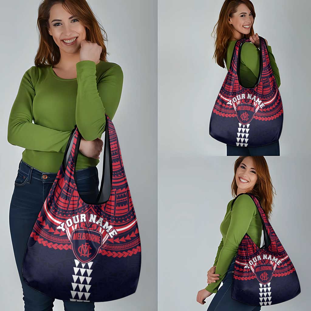 Personalized Melbourne Demons Grocery Bag Polynesian Tribal Pattern Heritage Football
