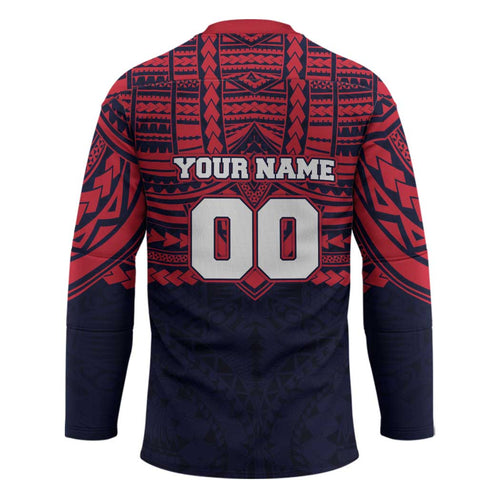 Personalized Melbourne Demons Hockey Jersey Polynesian Tribal Pattern Heritage Football