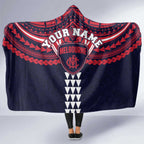 Personalized Melbourne Demons Hooded Blanket Polynesian Tribal Pattern Heritage Football