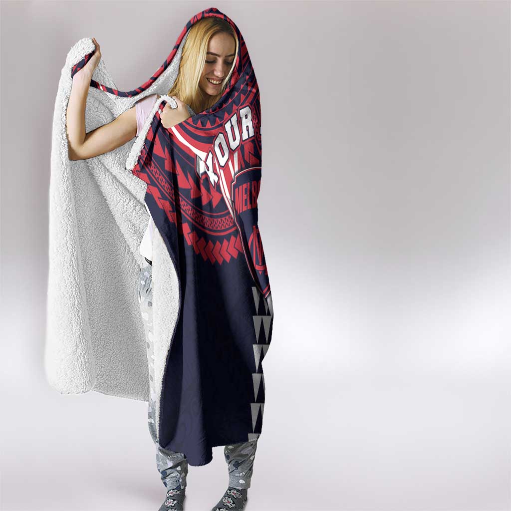 Personalized Melbourne Demons Hooded Blanket Polynesian Tribal Pattern Heritage Football