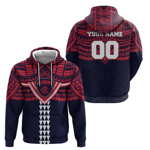 Personalized Melbourne Demons Hoodie Polynesian Tribal Pattern Heritage Football