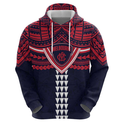 Personalized Melbourne Demons Hoodie Polynesian Tribal Pattern Heritage Football