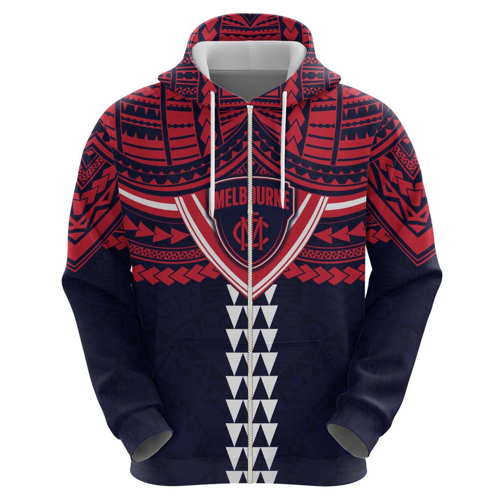 Personalized Melbourne Demons Hoodie Polynesian Tribal Pattern Heritage Football