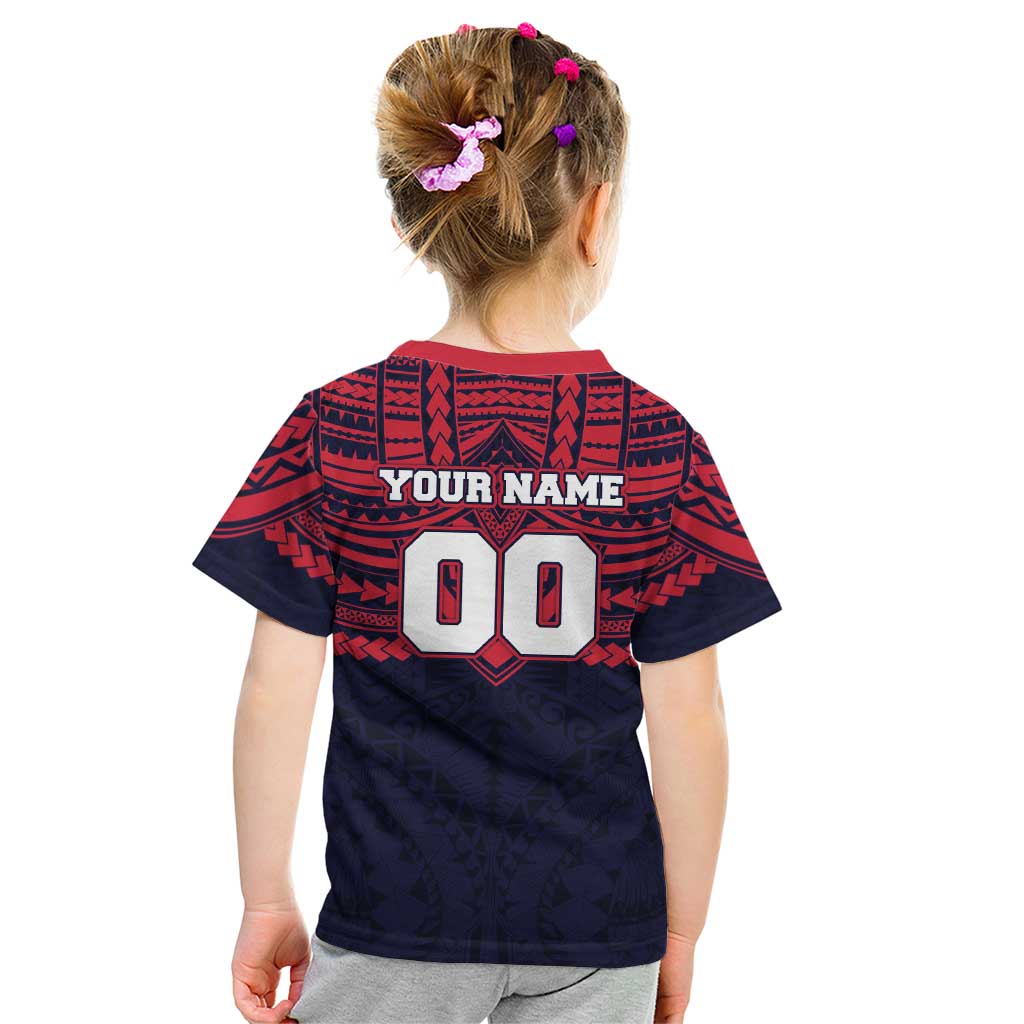 Personalized Melbourne Demons Kid T Shirt Polynesian Tribal Pattern Heritage Football