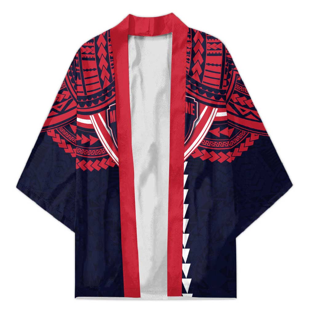 Personalized Melbourne Demons Kimono Polynesian Tribal Pattern Heritage Football