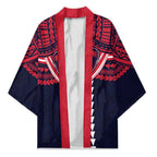 Personalized Melbourne Demons Kimono Polynesian Tribal Pattern Heritage Football