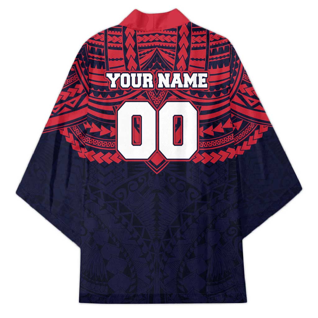 Personalized Melbourne Demons Kimono Polynesian Tribal Pattern Heritage Football
