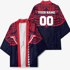 Personalized Melbourne Demons Kimono Polynesian Tribal Pattern Heritage Football