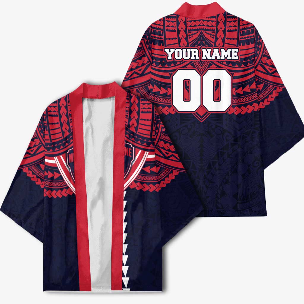 Personalized Melbourne Demons Kimono Polynesian Tribal Pattern Heritage Football