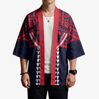 Personalized Melbourne Demons Kimono Polynesian Tribal Pattern Heritage Football