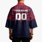 Personalized Melbourne Demons Kimono Polynesian Tribal Pattern Heritage Football