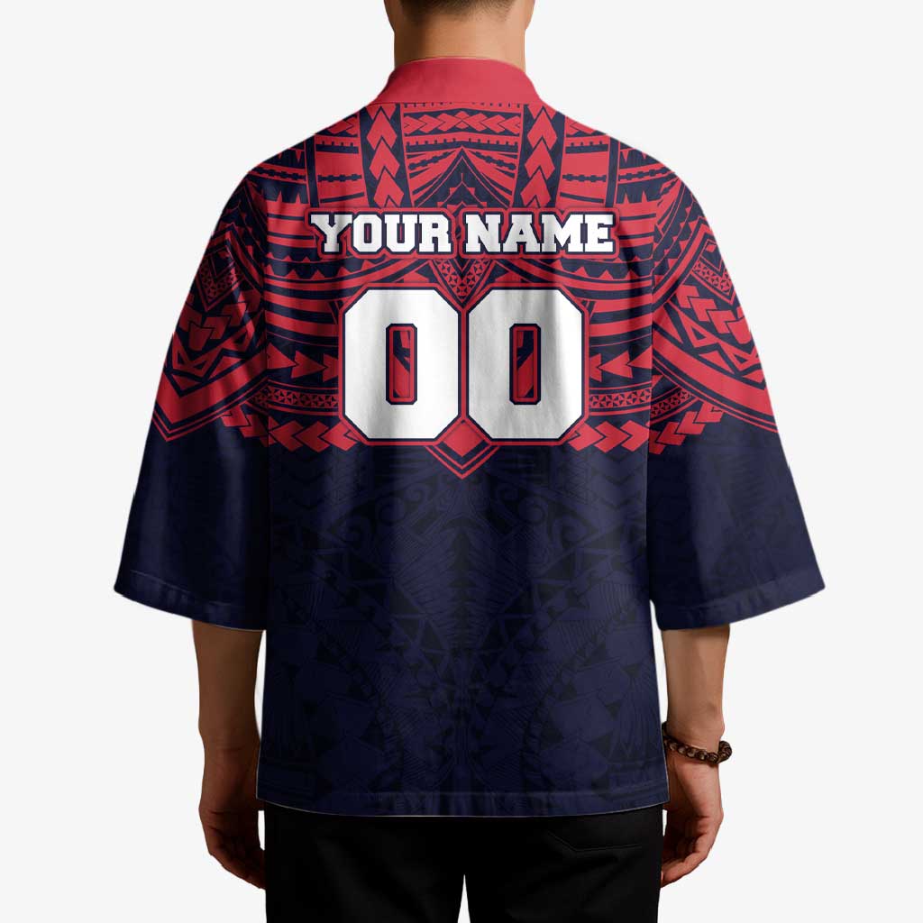 Personalized Melbourne Demons Kimono Polynesian Tribal Pattern Heritage Football