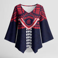 Personalized Melbourne Demons Kimono Sleeve Blouse Polynesian Tribal Pattern Heritage Football