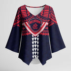 Personalized Melbourne Demons Kimono Sleeve Blouse Polynesian Tribal Pattern Heritage Football