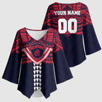Personalized Melbourne Demons Kimono Sleeve Blouse Polynesian Tribal Pattern Heritage Football