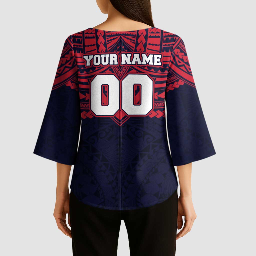 Personalized Melbourne Demons Kimono Sleeve Blouse Polynesian Tribal Pattern Heritage Football