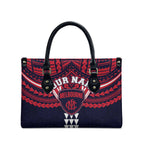 Personalized Melbourne Demons Leather Bag Polynesian Tribal Pattern Heritage Football