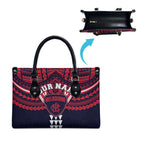 Personalized Melbourne Demons Leather Bag Polynesian Tribal Pattern Heritage Football