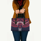 Personalized Melbourne Demons Leather Bag Polynesian Tribal Pattern Heritage Football