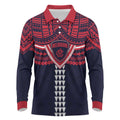 Personalized Melbourne Demons Long Sleeve Polo Shirt Polynesian Tribal Pattern Heritage Football