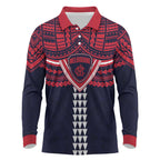Personalized Melbourne Demons Long Sleeve Polo Shirt Polynesian Tribal Pattern Heritage Football