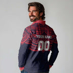 Personalized Melbourne Demons Long Sleeve Polo Shirt Polynesian Tribal Pattern Heritage Football