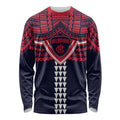Personalized Melbourne Demons Long Sleeve Shirt Polynesian Tribal Pattern Heritage Football