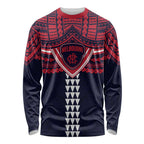 Personalized Melbourne Demons Long Sleeve Shirt Polynesian Tribal Pattern Heritage Football