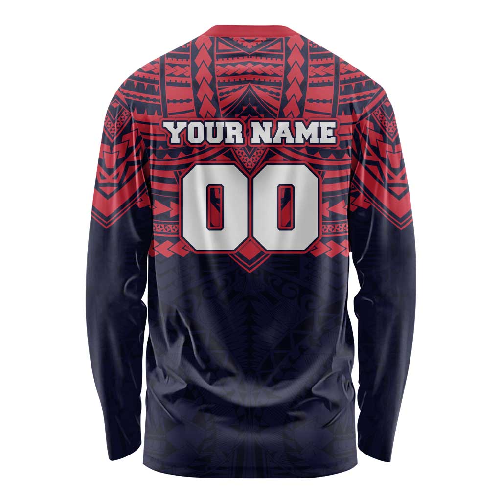 Personalized Melbourne Demons Long Sleeve Shirt Polynesian Tribal Pattern Heritage Football