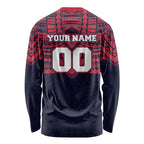 Personalized Melbourne Demons Long Sleeve Shirt Polynesian Tribal Pattern Heritage Football