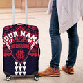 Personalized Melbourne Demons Luggage Cover Polynesian Tribal Pattern Heritage Football