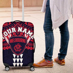 Personalized Melbourne Demons Luggage Cover Polynesian Tribal Pattern Heritage Football