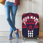 Personalized Melbourne Demons Luggage Cover Polynesian Tribal Pattern Heritage Football
