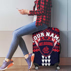 Personalized Melbourne Demons Luggage Cover Polynesian Tribal Pattern Heritage Football
