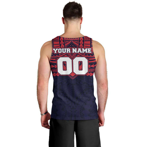 Personalized Melbourne Demons Men Tank Top Polynesian Tribal Pattern Heritage Football